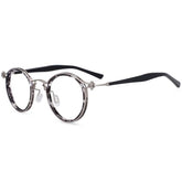 Tel Retro Steam Punk Optical Glasses Frame Round Frames Southood A02 Black flower